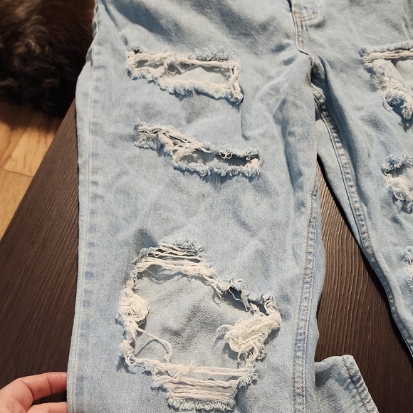 Distressed Light Blue Jeans - Picture 2 of 7